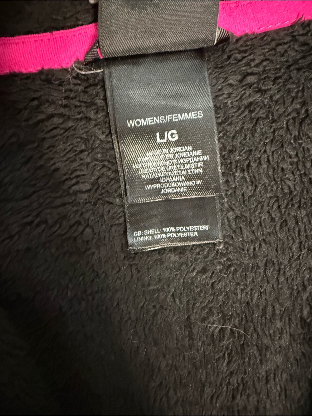 The North Face Teddy Bear Full Zip Up Black and Pink Sz Large - Picture 4 of 9